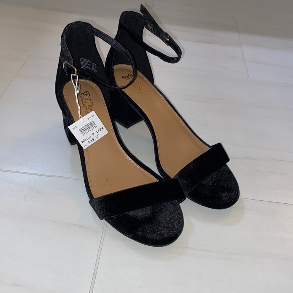 Black Velvet Heels Brand New with Tags